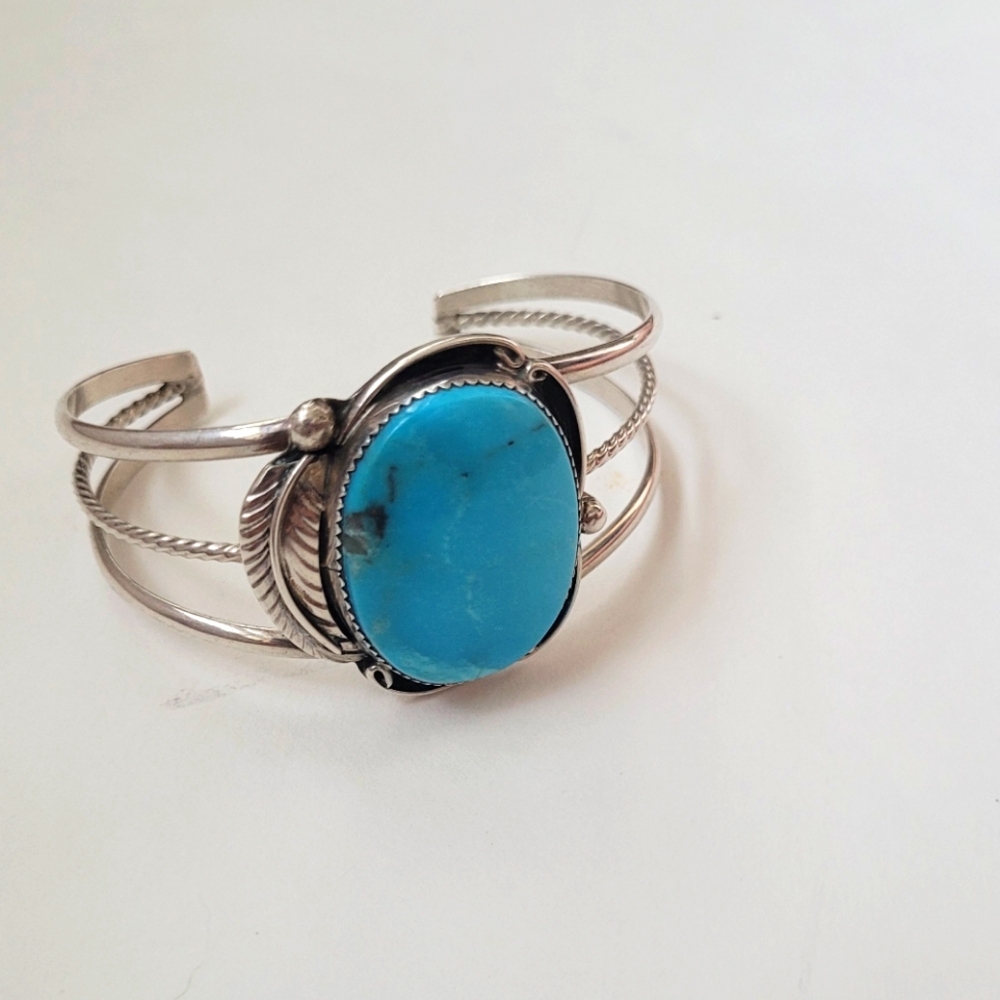 Sterling Silver Sleeping Beauty Turquise Cuff